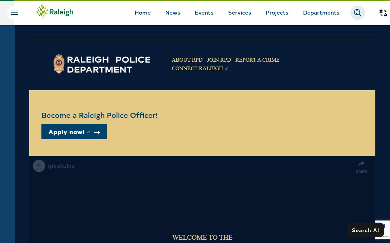 Raleigh Police Department building for Raleigh arrest records