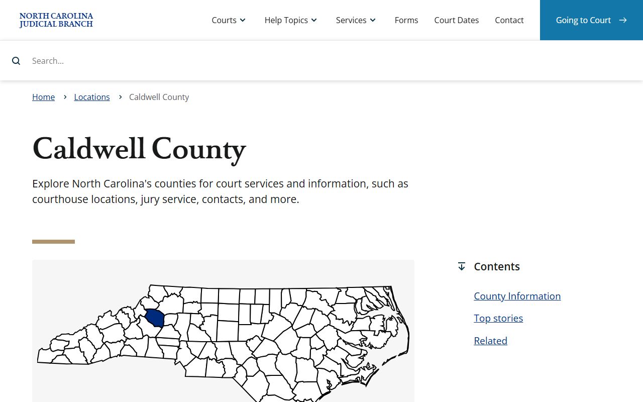 Caldwell County Clerk of Superior Court for court and arrest records