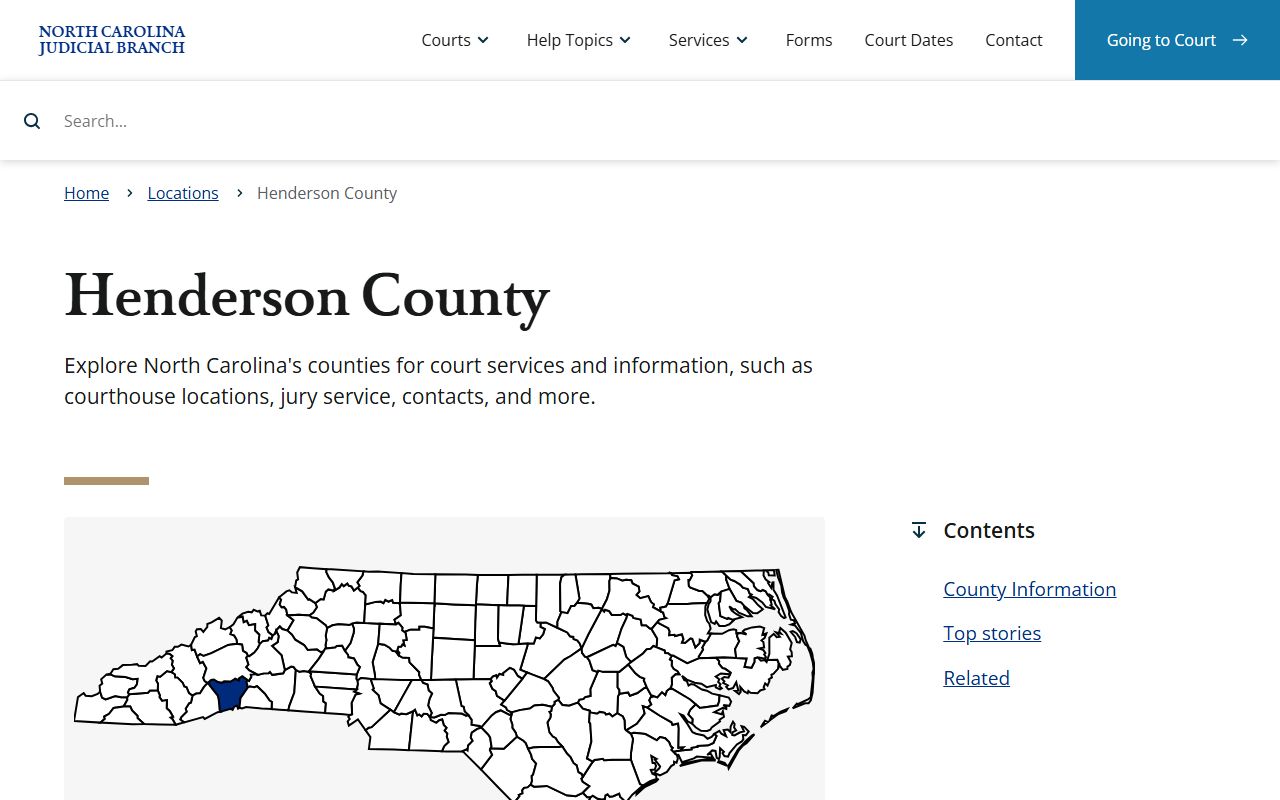 Henderson County Clerk of Superior Court for court and arrest records