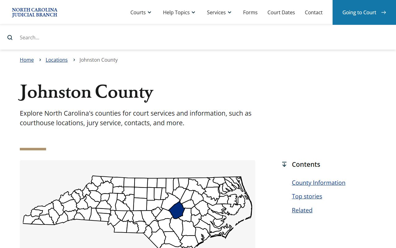 Johnston County Clerk of Superior Court page on NC Courts website