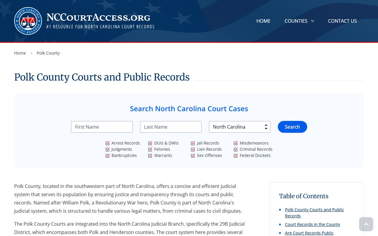 Polk County court records and arrest data