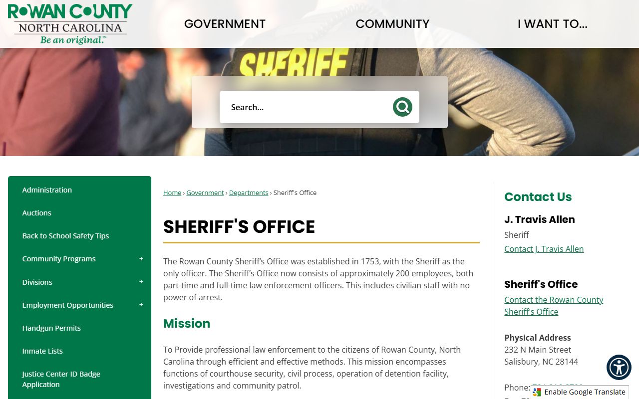 Rowan County Sheriff's Office arrest records