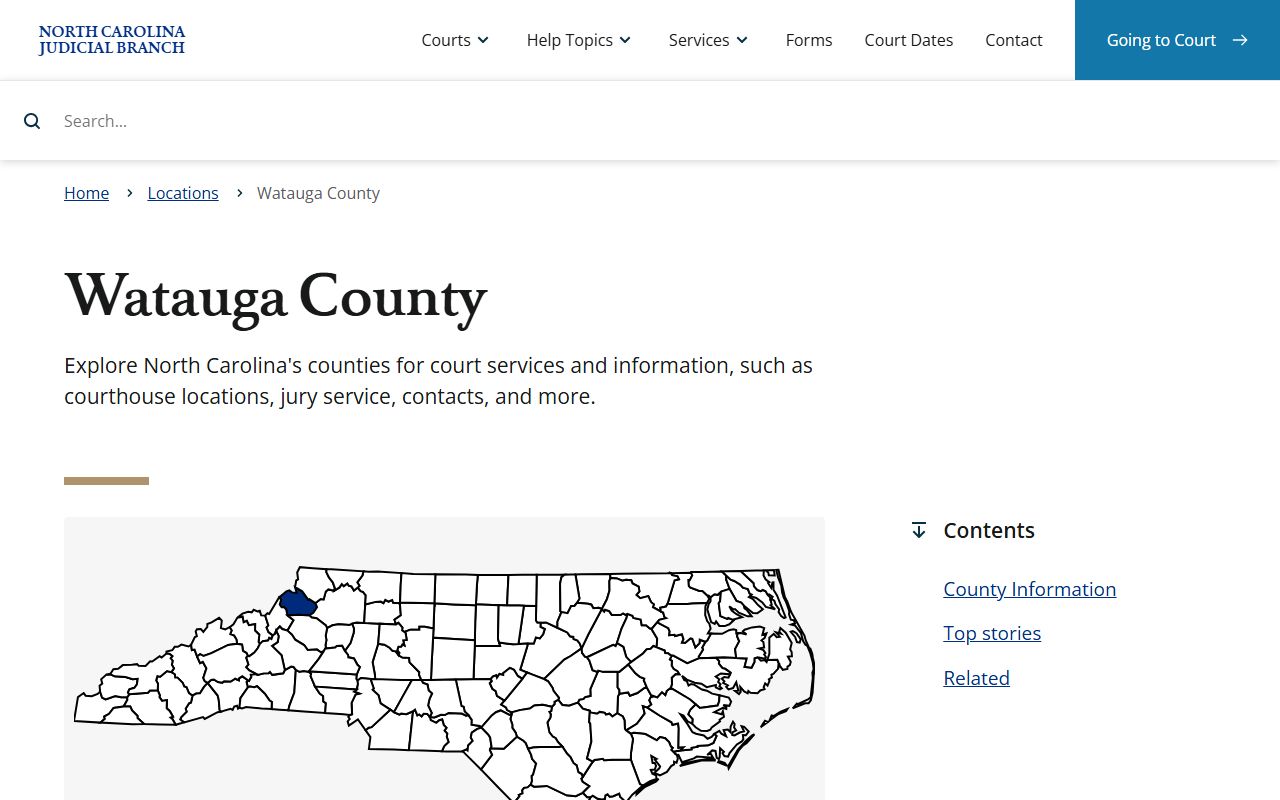 Watauga County Sheriff and Clerk website for arrest records