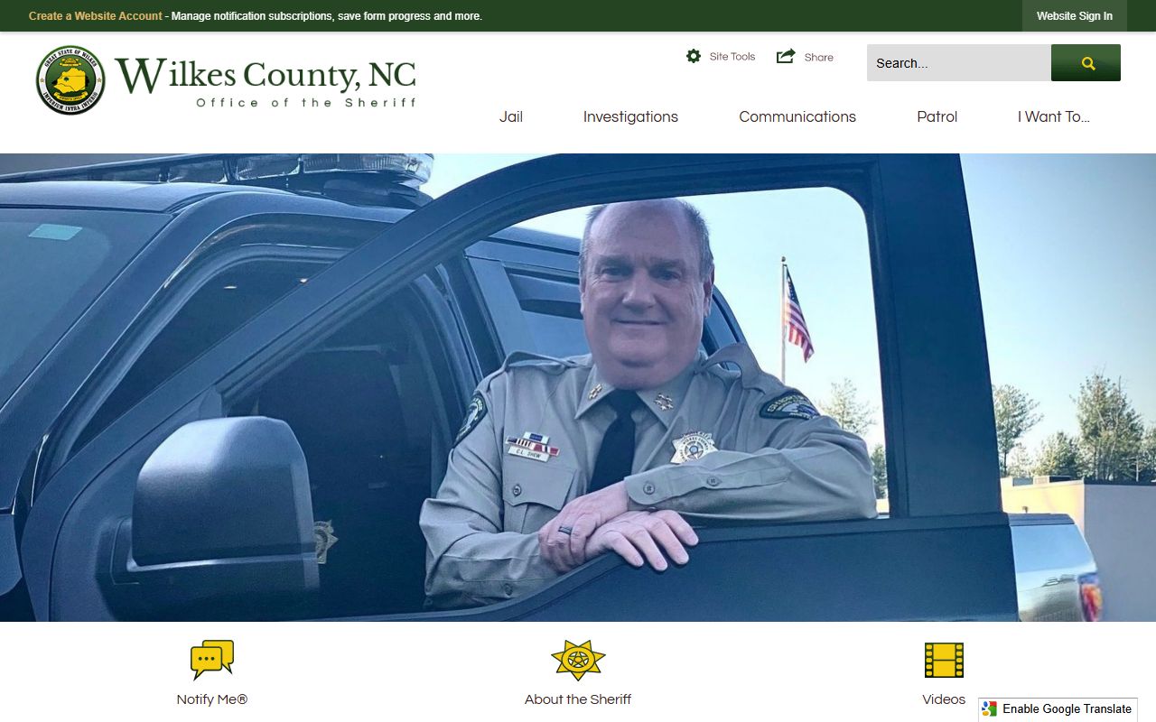 Wilkes County Sheriff Office website for arrest records