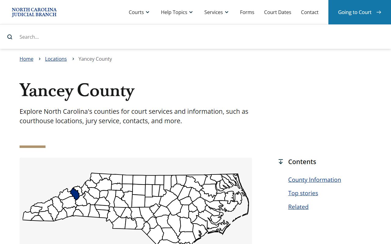 Yancey County Sheriff and Clerk website for arrest records